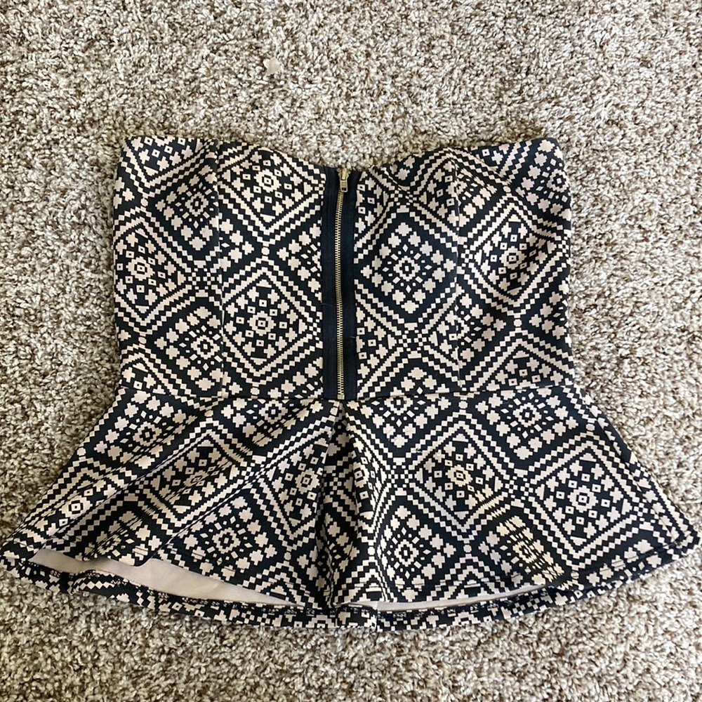Strapless Peplum Top